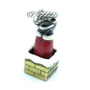 Brighton Chimney Surprise Red Santa Shoes Silver Merry Christmas Gold Charm